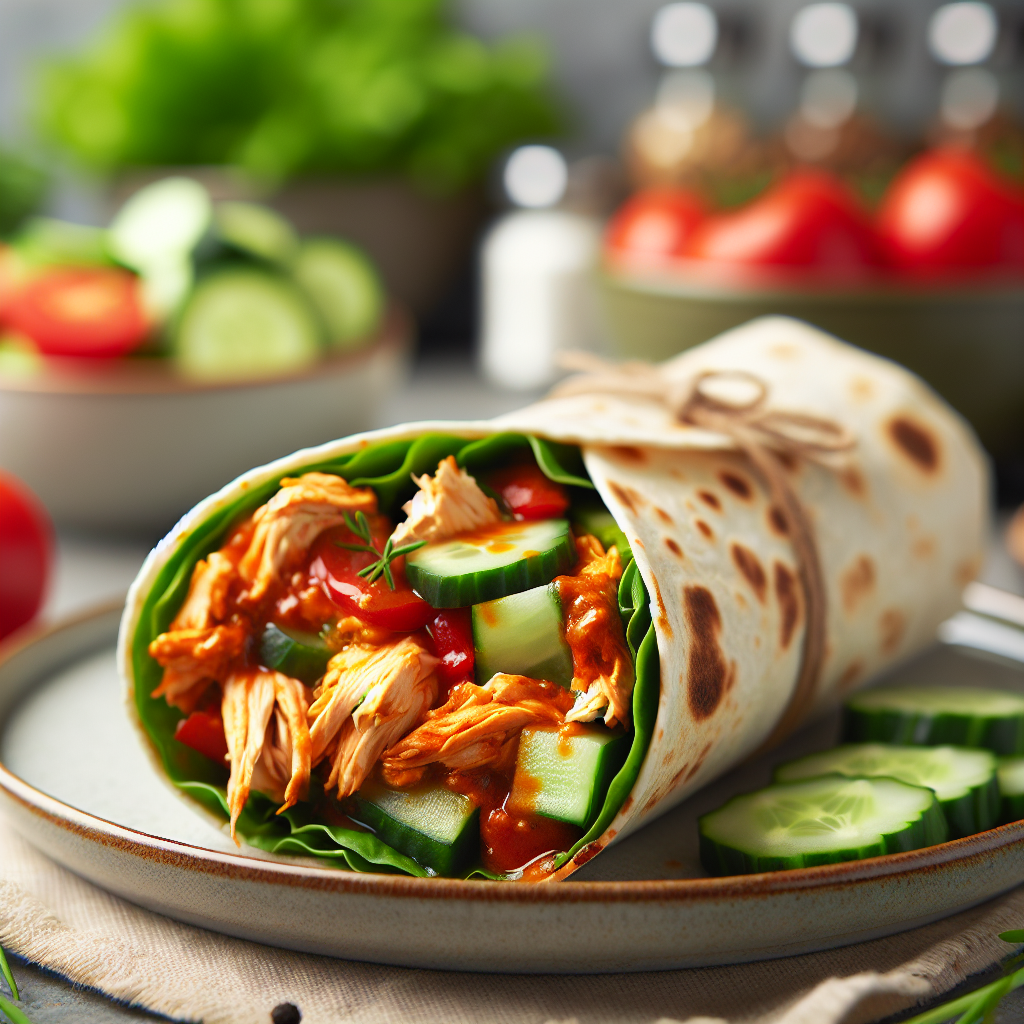 High-Protein, Low-Calorie Buffalo Chicken Wrap