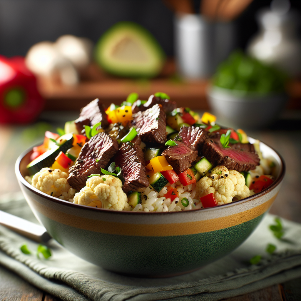 Bison and Cauliflower Spanish Rice Bowl | Chefari | Analyze Restaurant ...