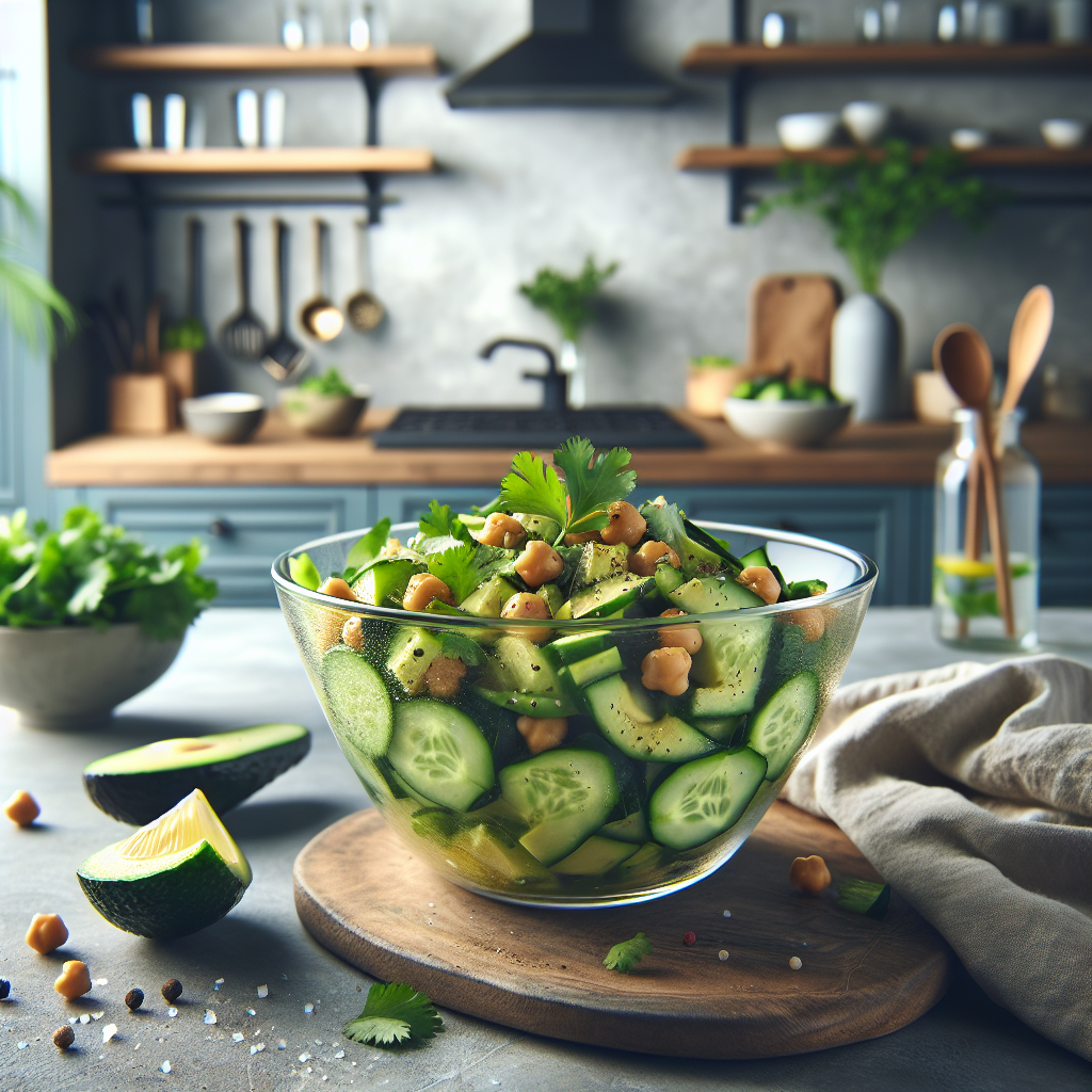 Refreshing Cucumber and Avocado Salad with Citrus Dressing