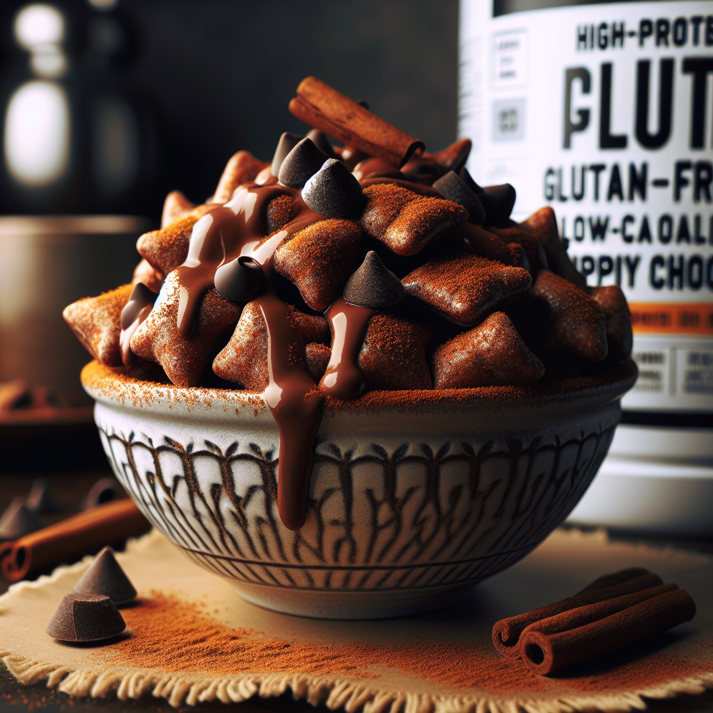 High-Protein Gluten-Free Low-Calorie Sugar-Free Cinnamon Pumpkin Chocolate Puppy Chow