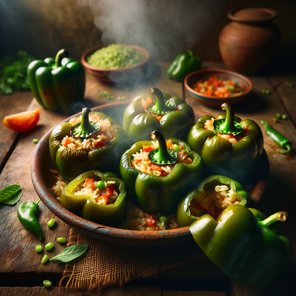 Savory Lebanese Stuffed Green Peppers