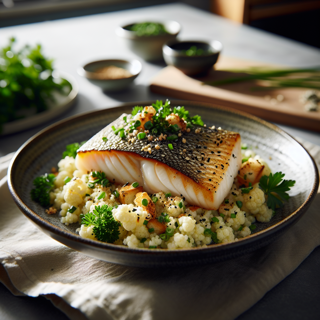 Pan-Seared Haddock with Herbed Cauliflower Rice