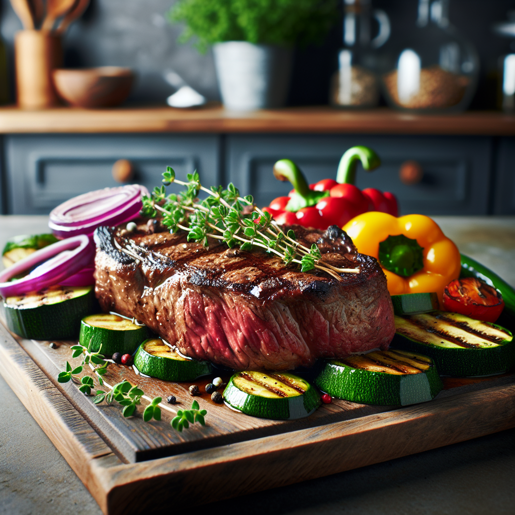 Grilled Ribeye Steak with Mediterranean Vegetables | Chefari | Analyze ...