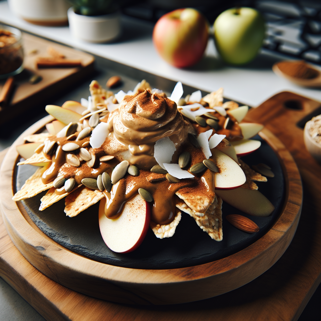 Apple Nachos with Nut Butter Drizzle and Healthy Toppings