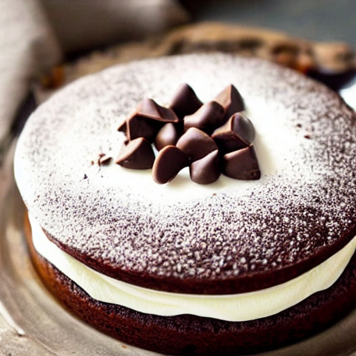 Healthy Chocolate Cake with Vanilla Cream Filling