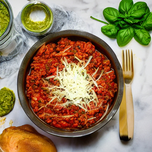 High-Protein Turkey Bolognese with Spinach Pesto