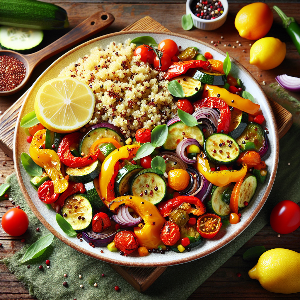 Quinoa and Roasted Vegetable Salad with Lemon Vinaigrette