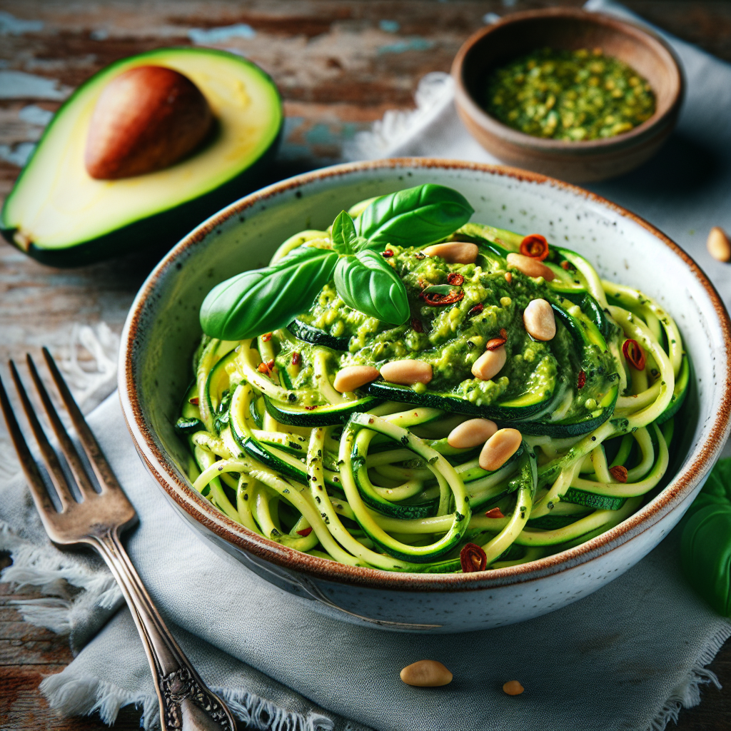 Zucchini Noodles with Avocado Pesto